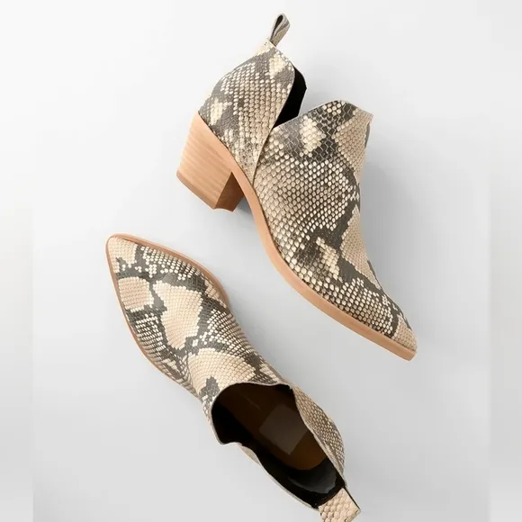 Genuine leather Snake skin booties Nordstrom NIB