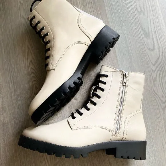Genuine leather mango lace boots shoes