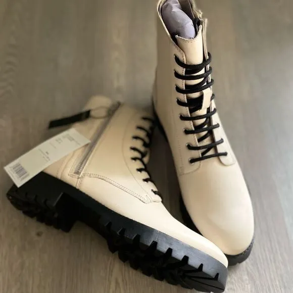 Genuine leather mango lace boots shoes