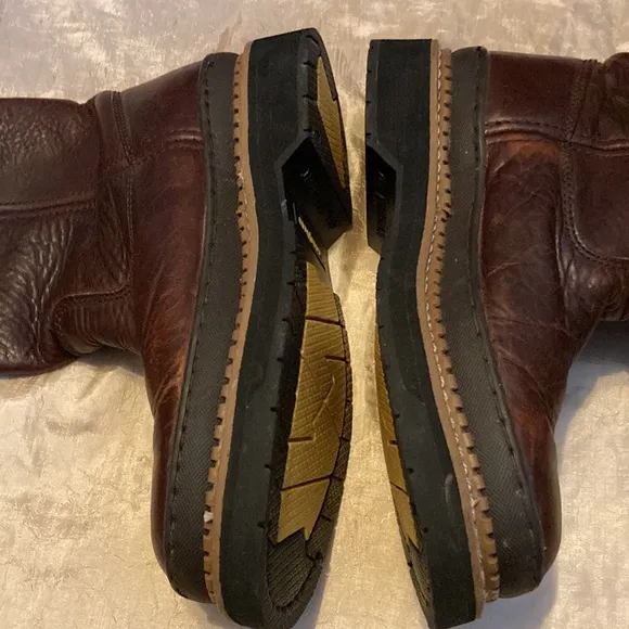 Georgia Boot Mens Giant Wellington Pull On Work Boot Brown Leather G4274