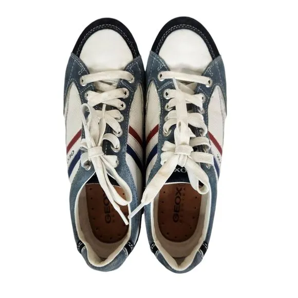 Geox Andrea P Low Top Suede Leather Lace Up Casual Sneakers 43 1/2