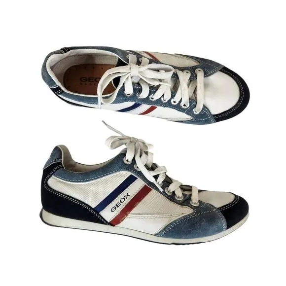 Geox Andrea P Low Top Suede Leather Lace Up Casual Sneakers 43 1/2
