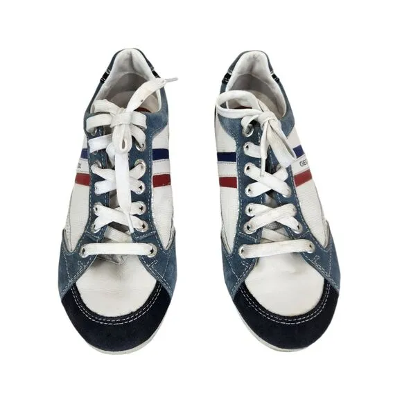 Geox Andrea P Low Top Suede Leather Lace Up Casual Sneakers 43 1/2