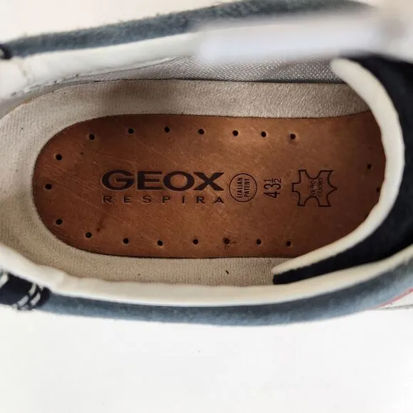 Geox Andrea P Low Top Suede Leather Lace Up Casual Sneakers 43 1/2