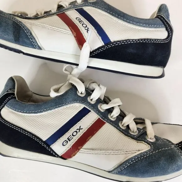 Geox Andrea P Low Top Suede Leather Lace Up Casual Sneakers 43 1/2