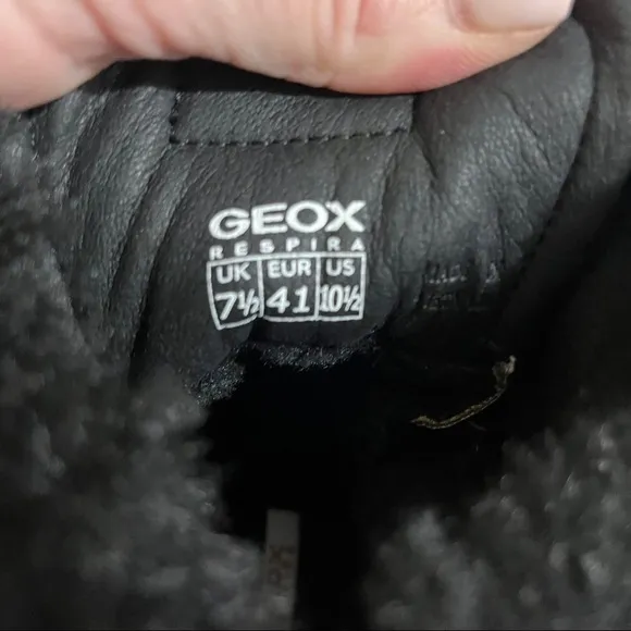 Geox Backsie Amphibiox Winter Boots Animal Print Faux Fur Black Size 7.5 Lace Up