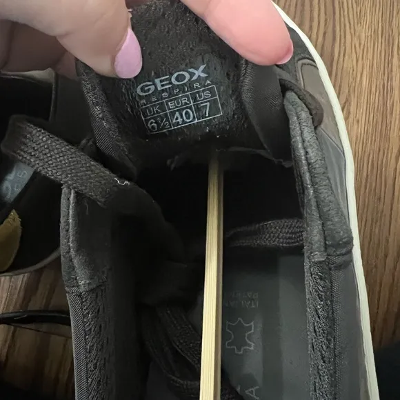 Geox Brown Suede Lace Up Sneakers Size 7 US