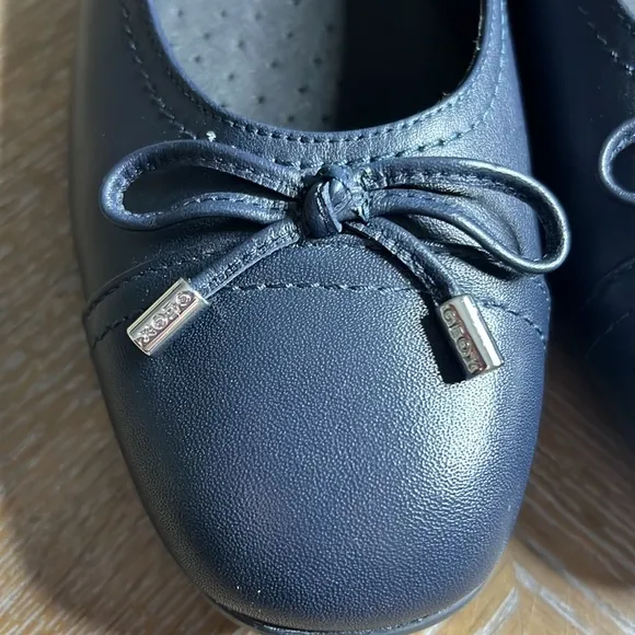 GEOX Leather Navy Ballerina Annytah Flat Shoes 42