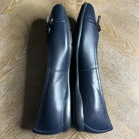 GEOX Leather Navy Ballerina Annytah Flat Shoes 42