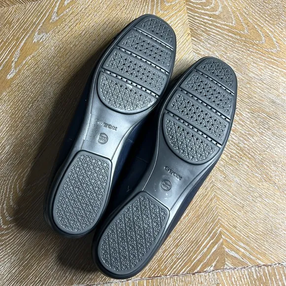 GEOX Leather Navy Ballerina Annytah Flat Shoes 42
