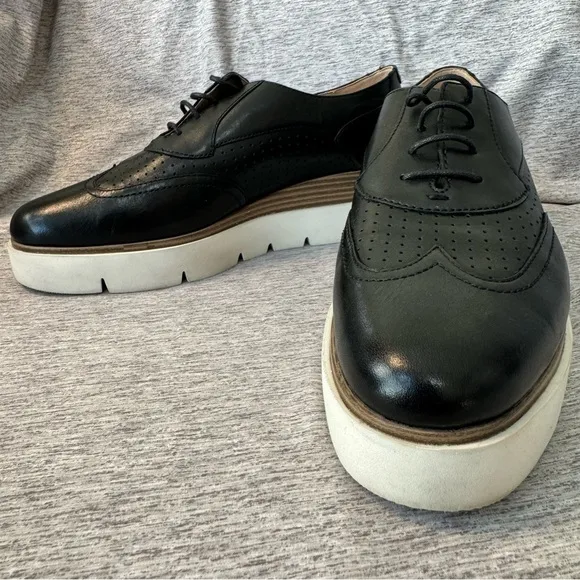 GEOX Respira Black platform Oxford Wingtip Shoes, Women’s Size 39 (8.5), NWOT
