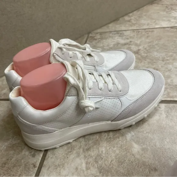 Geox respira Women's Suede Leather Sneakers Trainers white Wire 1X ATHLETICS