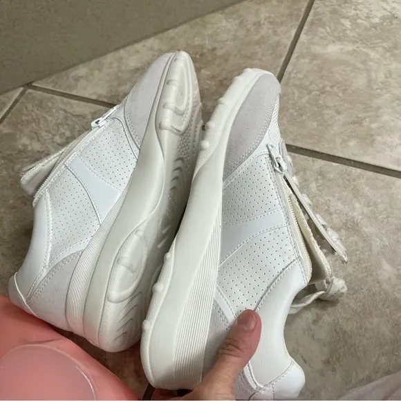 Geox respira Women's Suede Leather Sneakers Trainers white Wire 1X ATHLETICS