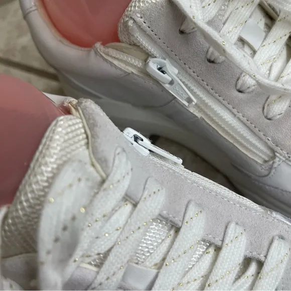 Geox respira Women's Suede Leather Sneakers Trainers white Wire 1X ATHLETICS