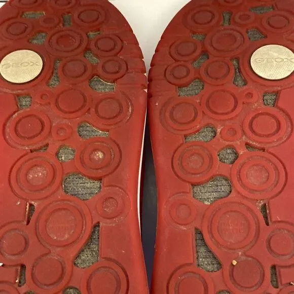 Geox Respire Men's Perforated Suede Lace-up Sneakers In Red Size 8