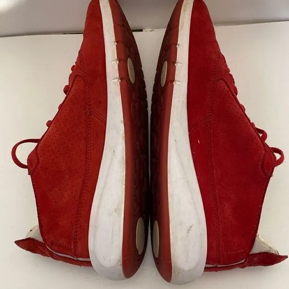 Geox Respire Men's Perforated Suede Lace-up Sneakers In Red Size 8