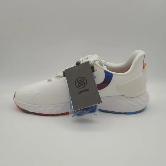 G/Fore Striped Quarter G MG4  Men's Size 12 White Red Blue Golf Shoes G4MS23EF28