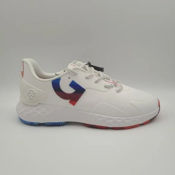G/Fore Striped Quarter G MG4  Men's Size 12 White Red Blue Golf Shoes G4MS23EF28