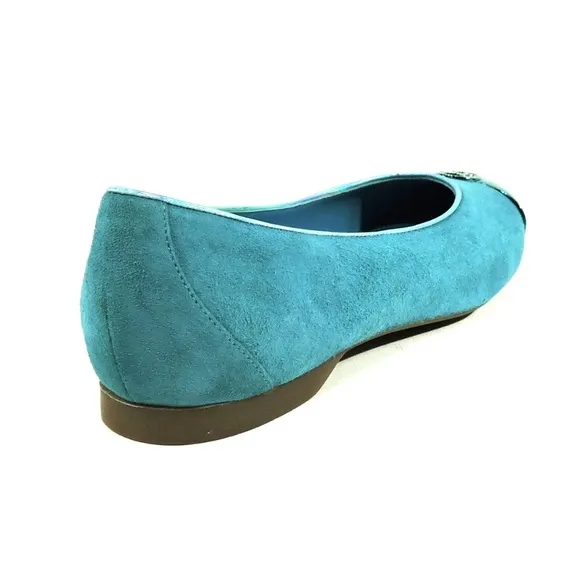 GIANMARCO LORENZI 🇮🇹 WOMEN'S BLUE SUEDE FASHION BALLET