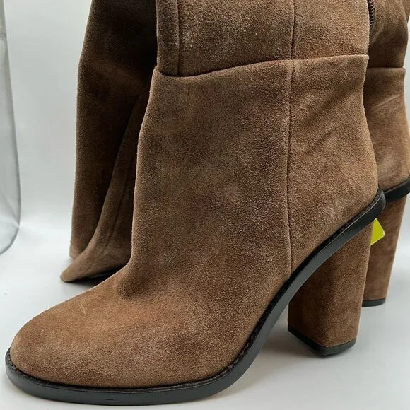 Gianni Bini Barrine Suede Over-the-Knee Block Boots Size 6