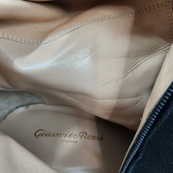 Gianvito Rossi Black Suede Knee High Boots 39.5