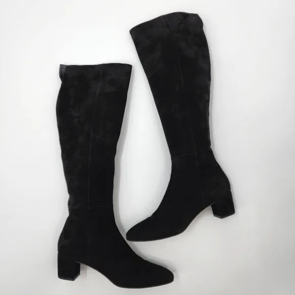 Gianvito Rossi Black Suede Knee High Boots 39.5