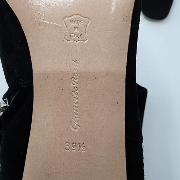 Gianvito Rossi Black Suede Knee High Boots 39.5