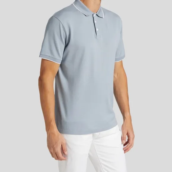 🆕👕Giorgio Armani Cotton Polo Shirt Size: 56 Color: Blue/White
