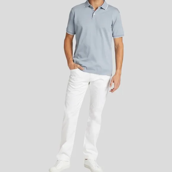 🆕👕Giorgio Armani Cotton Polo Shirt Size: 56 Color: Blue/White