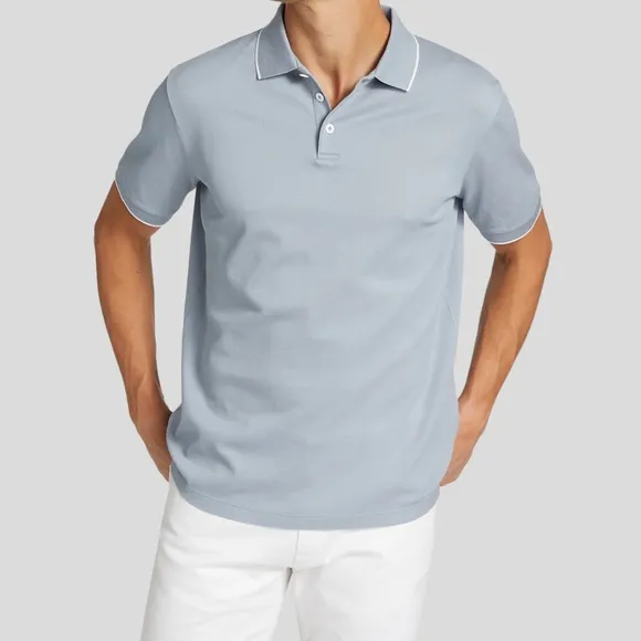 🆕👕Giorgio Armani Cotton Polo Shirt Size: 56 Color: Blue/White