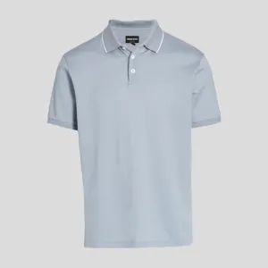 🆕👕Giorgio Armani Cotton Polo Shirt Size: 56 Color: Blue/White