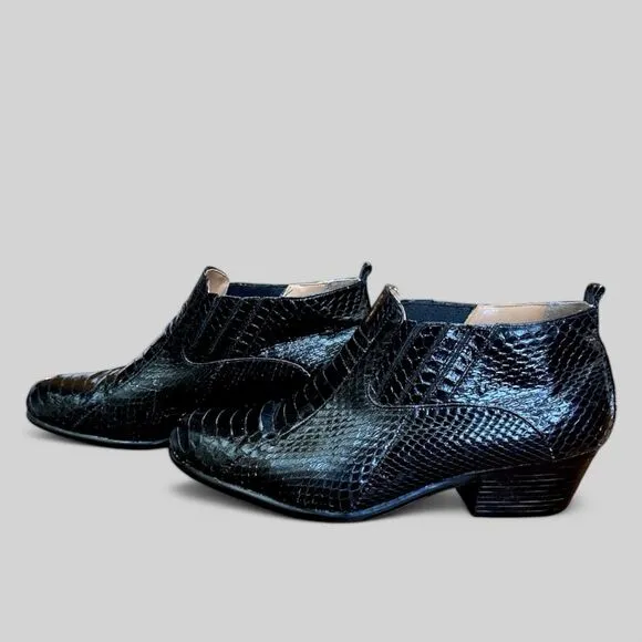 Giorgio Brutini Mens Ankle Boots Dress Shoes Sz 10 M GENUINE SNAKE SKIN Black