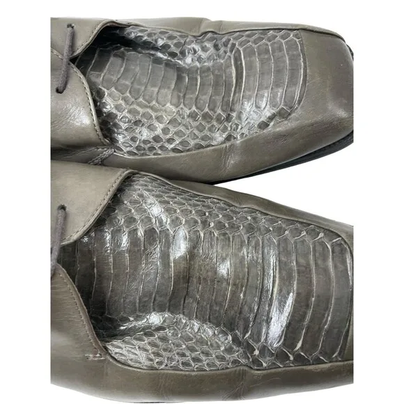 Giorgio Brutini Private Collection Men's Grey Snake Oxford Skin Shoes Sz 15