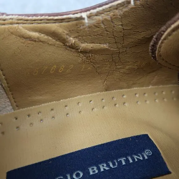 Giorgio Brutini Shoes Mens 12 Oxford Chukka Dress Classic Leather Lace Up Brown