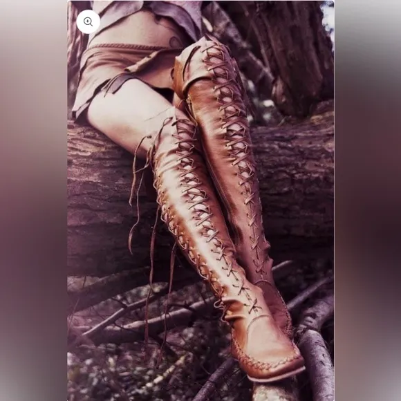 Gipsy Dharma Knee High Genuine Leather Boots Size US 7/8