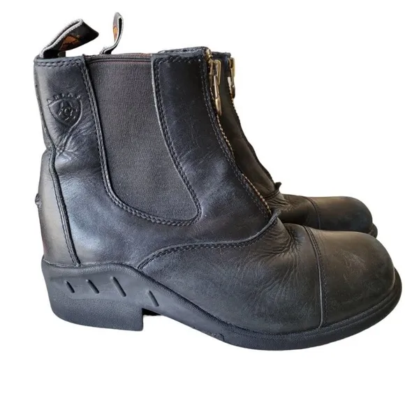 Girls Ariat Devon Black Zip Boots SZ 6B