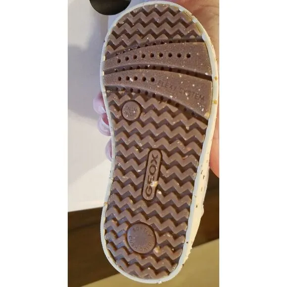 Girl's Geox Pink Rose Kilwi Sneakers 6.5 Canvas &amp; Suede Turtle Slip On