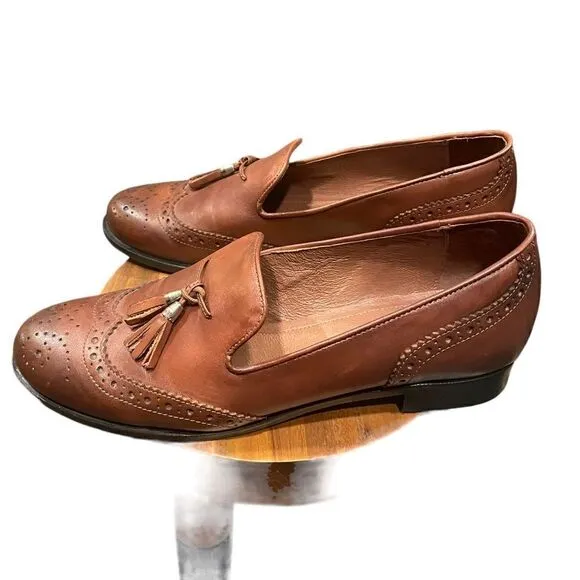 GIROTTI leather Oxford dress shoes 41 loafers slip on