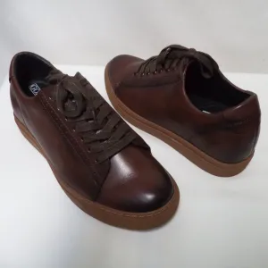 Gold Moral brown Leather Oxford Sneakers Elevator Height Adding Shoes Size Sz 10