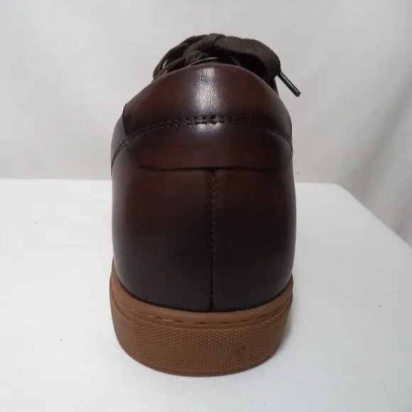 Gold Moral brown Leather Oxford Sneakers Elevator Height Adding Shoes Size Sz 10