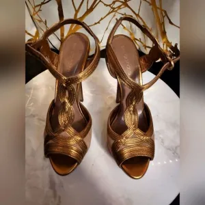 Gold Sergio Rossi Slingbacks size 7