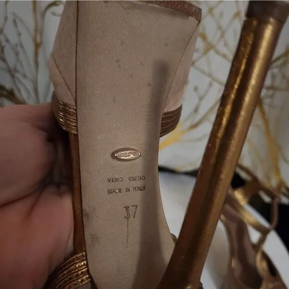 Gold Sergio Rossi Slingbacks size 7