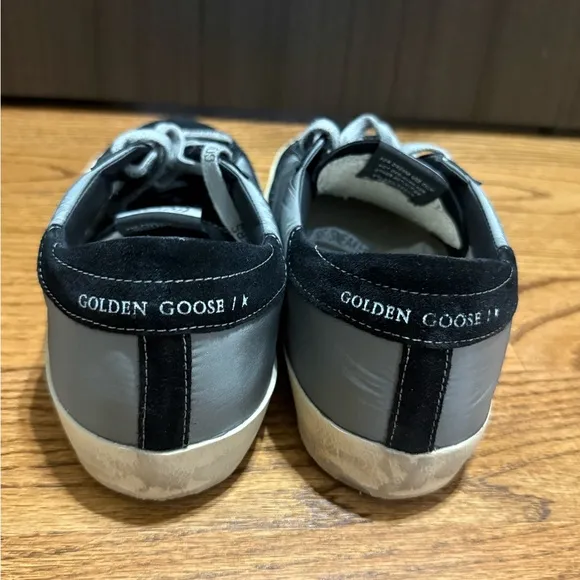Golden Goose Black and Gray Sneakers with Retro Design