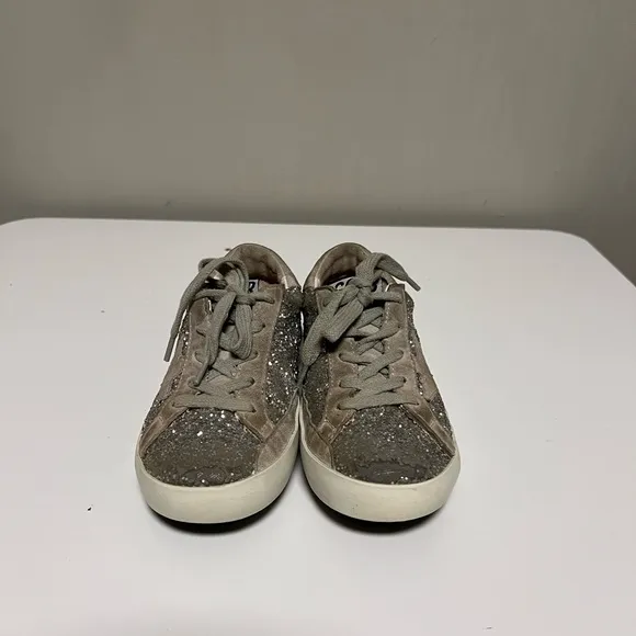 Golden Goose Kids Superstar Classic Silver Suede Glitter Sneakers  EU 29 US 12