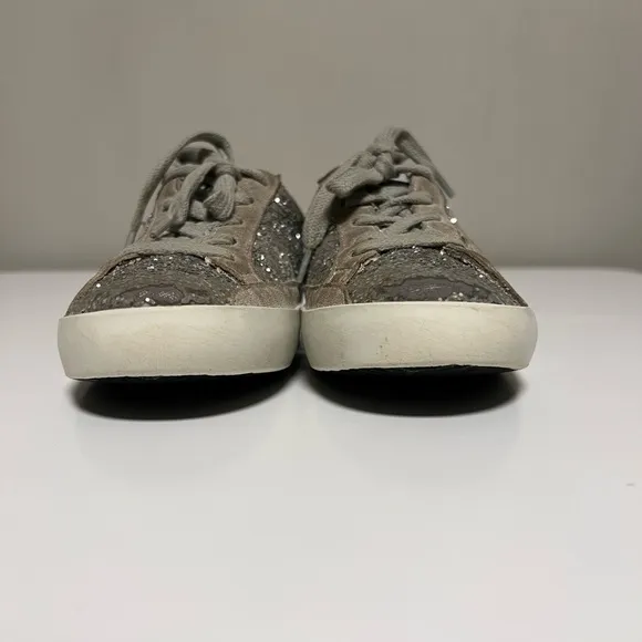 Golden Goose Kids Superstar Classic Silver Suede Glitter Sneakers  EU 29 US 12