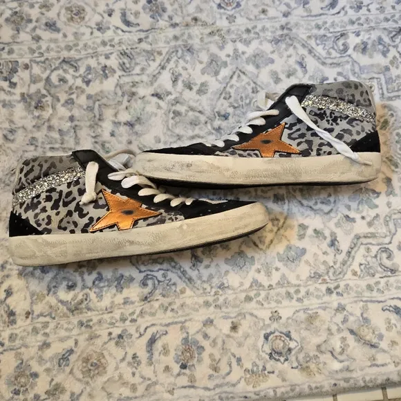 Golden Goose Leopard Midstar Sneakers