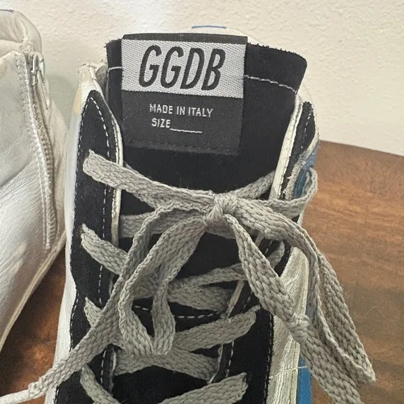 Golden Goose Slide Archive collection Silver metallic Leather size 46 US 13