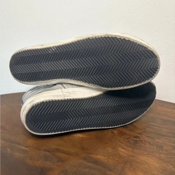 Golden Goose Slide Archive collection Silver metallic Leather size 46 US 13