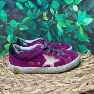 Golden goose suede metallic purple sneakers