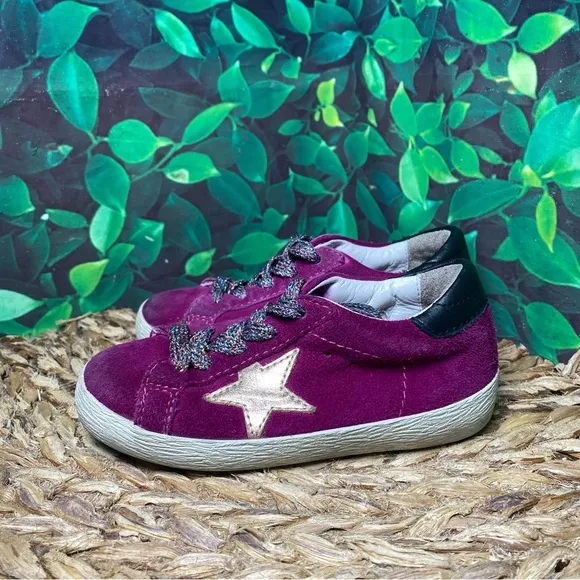 Golden goose suede metallic purple sneakers